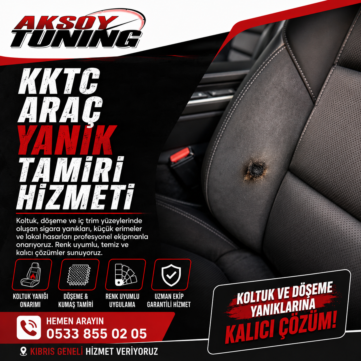 KKTC Araç Yanık Tamiri Fiyatları
