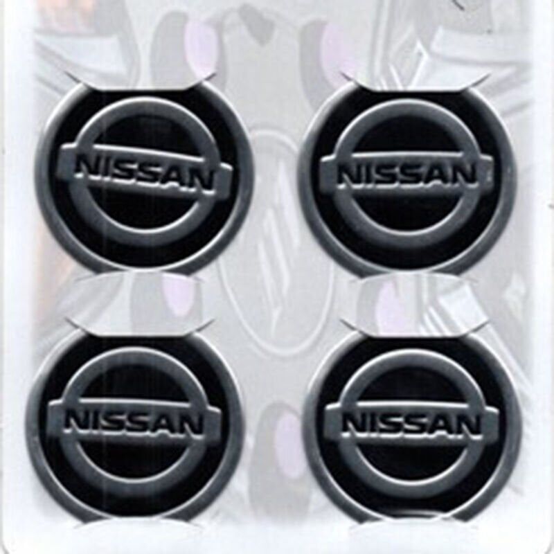 Nissan Uyumlu Siyah Alüminyum Yapıştırma Jant Göbeği 4Lü 60mm
