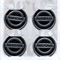 Nissan Uyumlu Siyah Alüminyum Yapıştırma Jant Göbeği 4Lü 60mm
