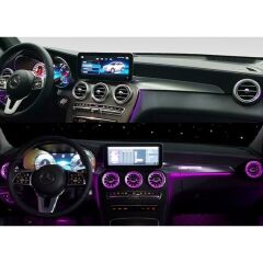 Mercedes C W205 2014+ / GLC W253 2015+ Uyumlu Işıklı Ön Havalandırma ( 3 Renk )