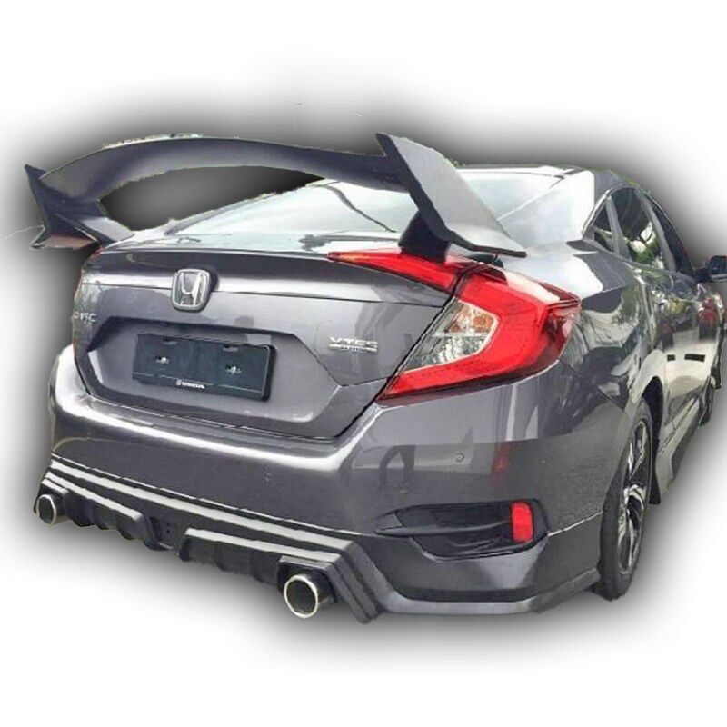 Honda Civic Fc5 Uyumlu Yedek Parça 2016 - 2021 Mugen Arka Ek Plastik Boyasız