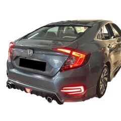 Honda Civic Fc5 Uyumlu 2016 - 2021 Mugen Arka Ek Plastik Boyasız