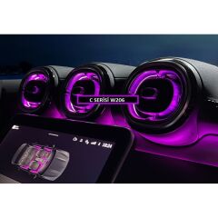 Mercedes C W206 Uyumlu Yedek Parça Işıklı Ön Havalandırma 64 Renk (2021 ve üzeri)