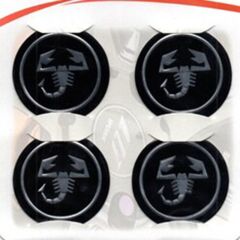 Abarth Siyah Alüminyum Yapıştırma Jant Göbeği 4Lü 60mm