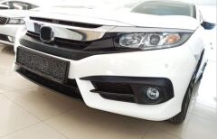 Honda Cıvıc FC5 2016-2020 Için Uyumlu Ön Sis Orta Cıta Pıano Black