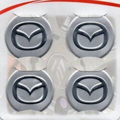 Mazda Gri Alüminyum Yapıştırma Jant Göbeği 4Lü 60mm