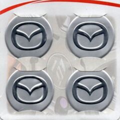 Mazda Gri Alüminyum Yapıştırma Jant Göbeği 4Lü 60mm
