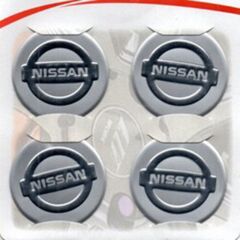 Nissan Uyumlu Gri Alüminyum Yapıştırma Jant Göbeği 4Lü 60mm