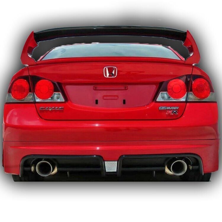 Honda Civic Fd6 Uyumlu Yedek Parça 2006 - 2012 Mugen RR Sağ Sol Çift Çıkış Arka Ek Plastik Boyasız