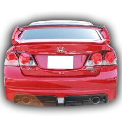 Honda Civic Fd6 Uyumlu 2006 - 2012 Mugen RR Sağ Sol Çift Çıkış Arka Ek Plastik Boyasız