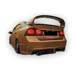 Honda Civic Fd6 Uyumlu 2006 - 2012 Mugen RR Sağ Sol Çift Çıkış Arka Ek Plastik Boyasız