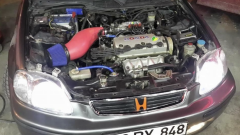 Honda Civic Uyumlu  Simota Big Tube Hava Filtresi Kiti Kırmızı