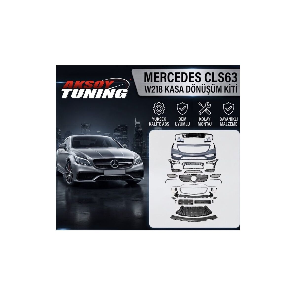 Mercedes W218 CLS63 Look Body Kit 2011-2018 – Arka Tamponlu