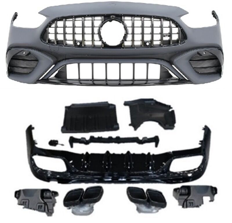 W206 C63 AMG Body Kit (Ön Tampon + Arka Difüzör + Egzoz Ucu)