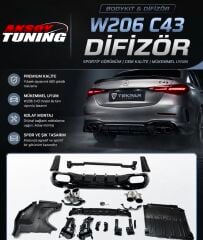 W206 Difüzör + Egzoz Ucu C43 Silver