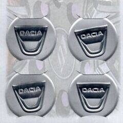 Dacia Uyumlu Gri Alüminyum Yapıştırma Jant Göbeği 4Lü 60mm