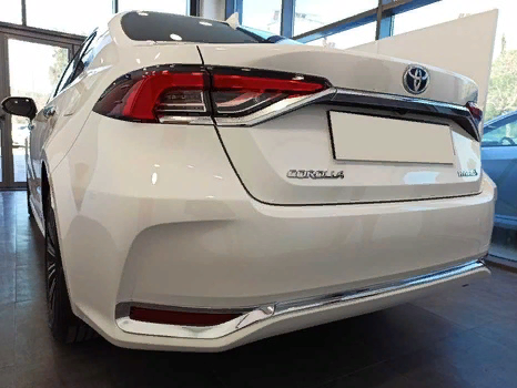 Toyota Corolla 2019+ Arka Tampon Alt Nikelajı Ve Sis Çerçeve Seti