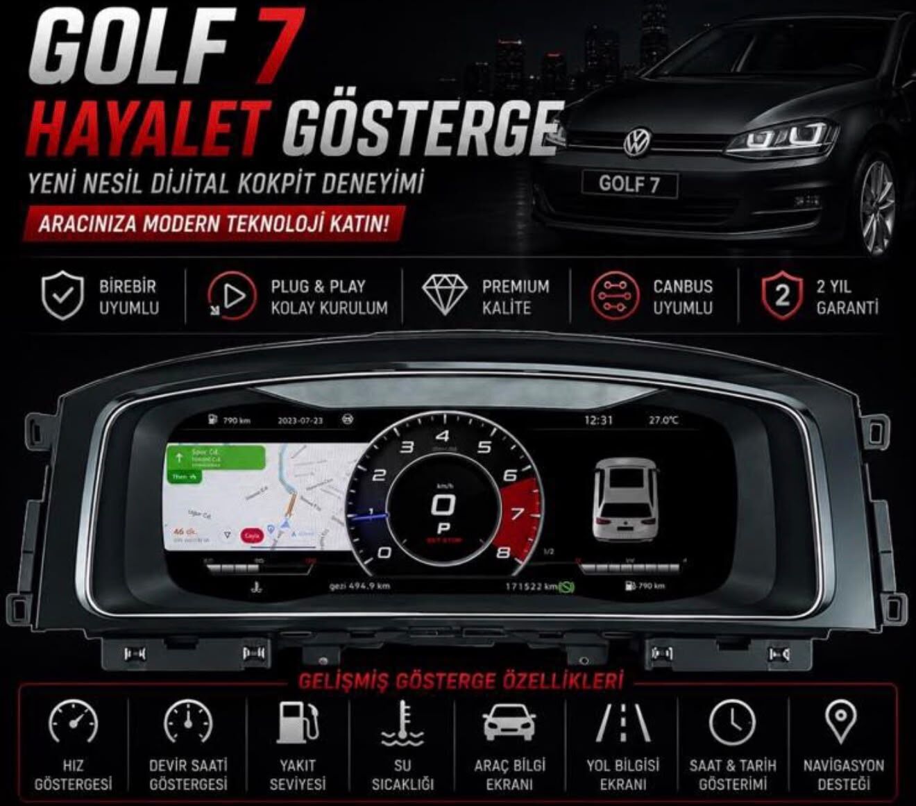 Golf 7 Hayalet gösterge