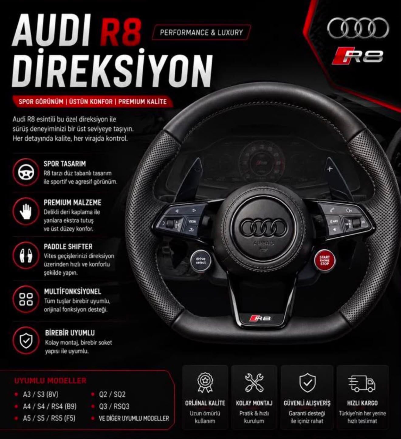 Audi R8 Direksiyon