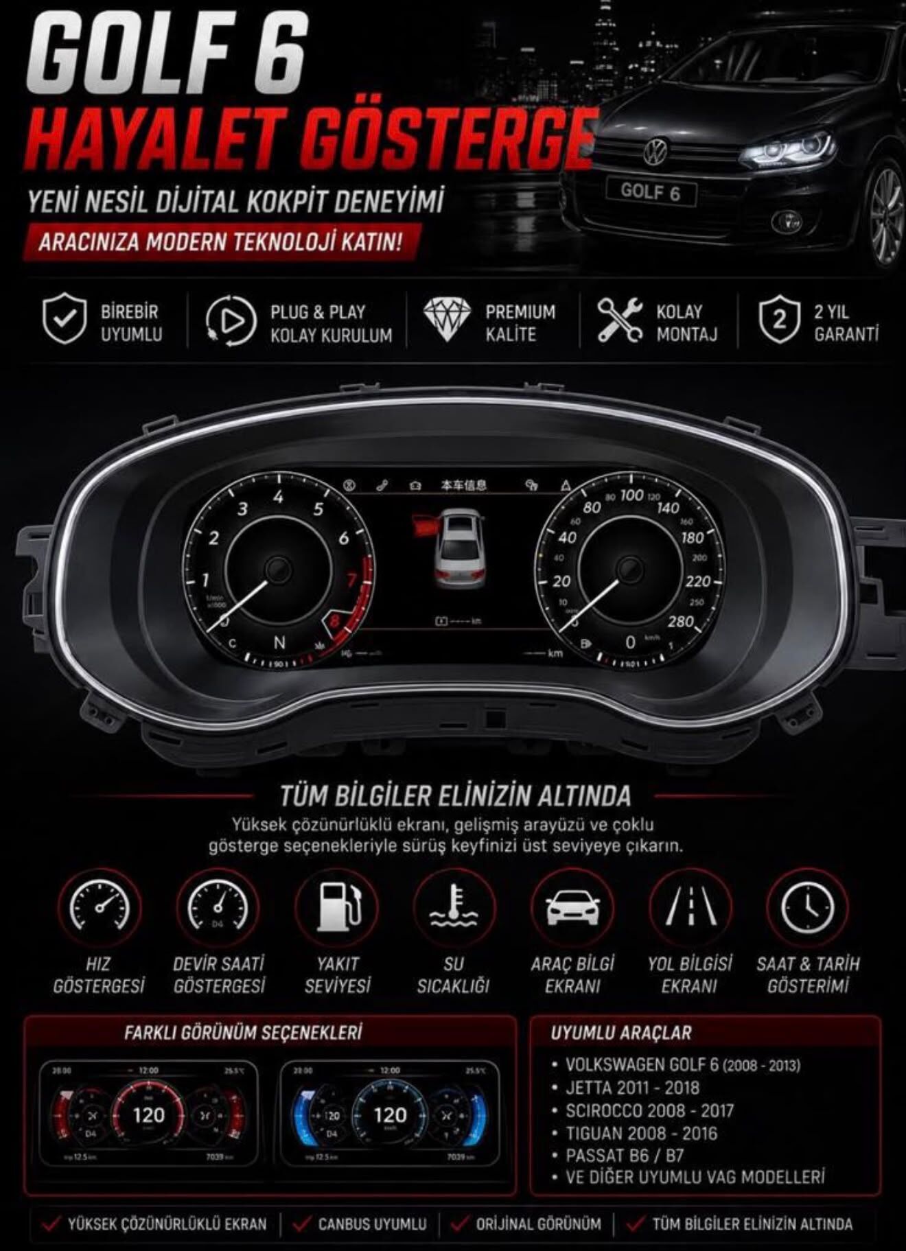 Golf 6 Hayalet Gösterge