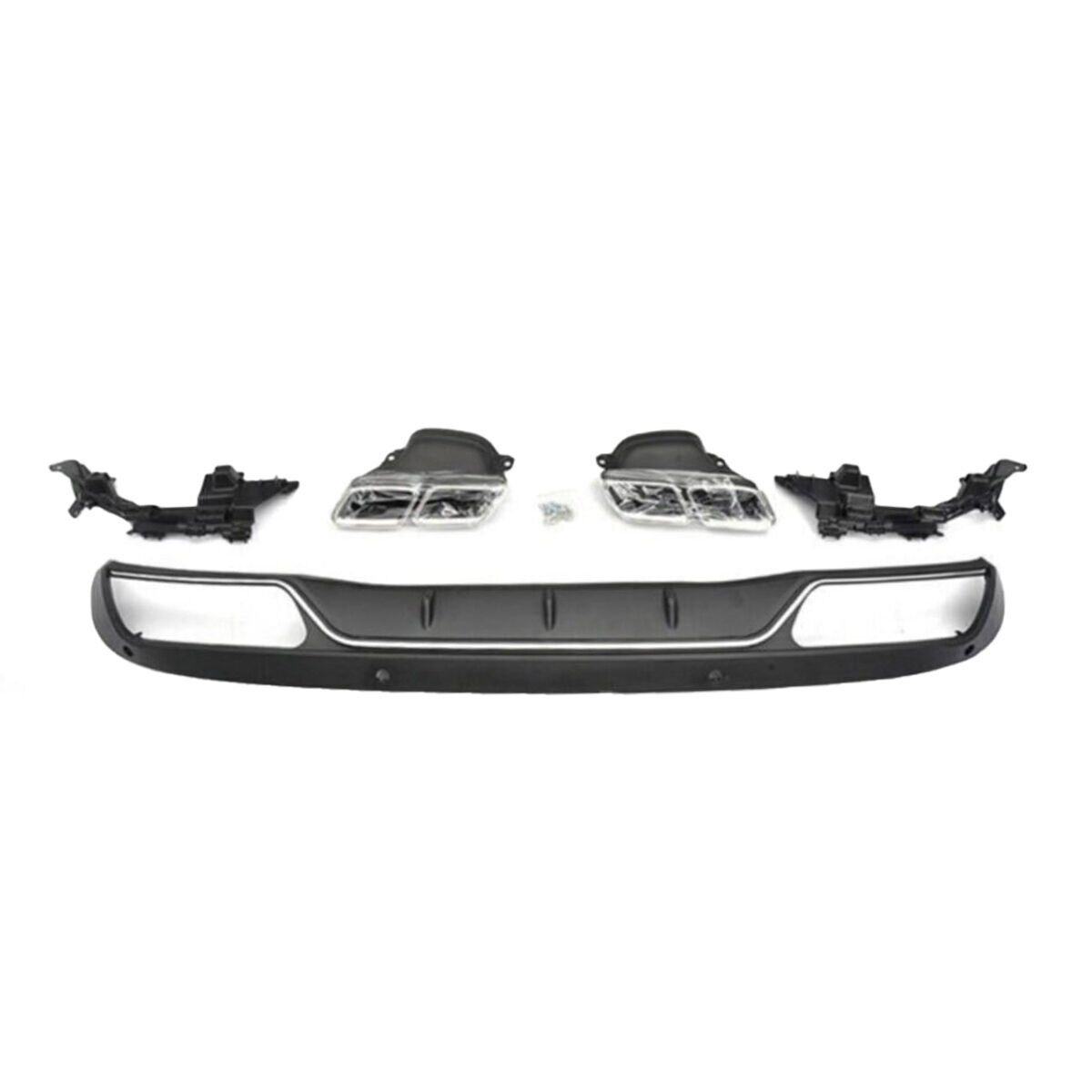 Mercedes C Class W205 2014-2018 Sedan Uyumlu Yedek Parça Difüzör Krom