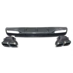 Mercedes W205 C63 Amg Sedan Uyumlu Yedek Parça Difüzör Silver Egzoz Seti