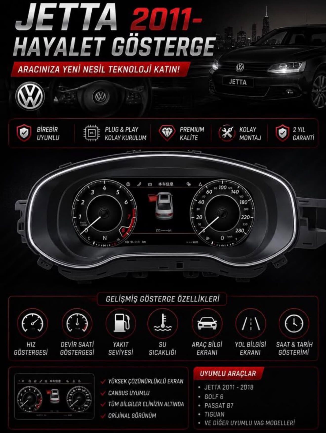 Jetta 2011- Hayalet Gösterge