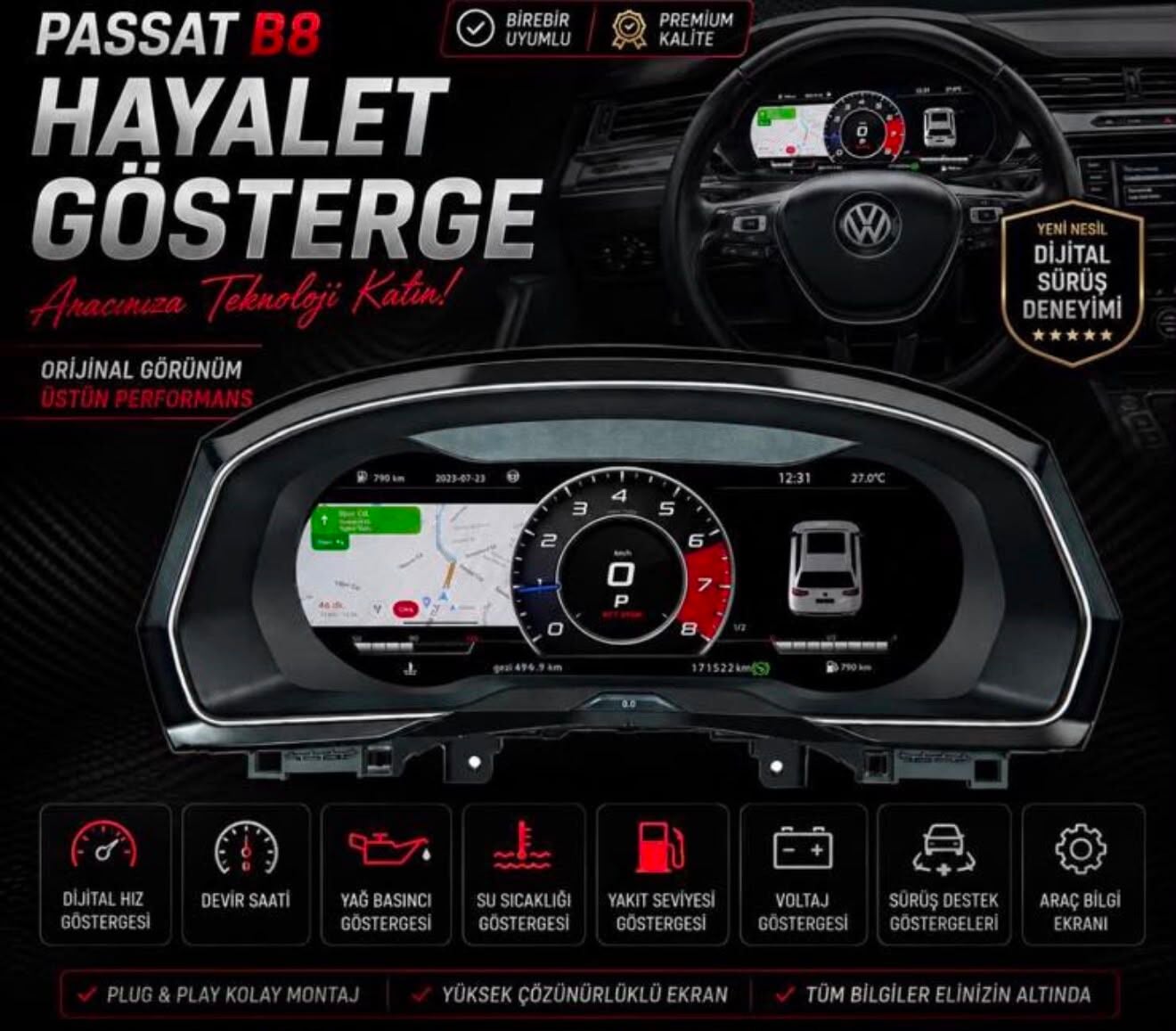 Passat B8 Hayalet Gösterge