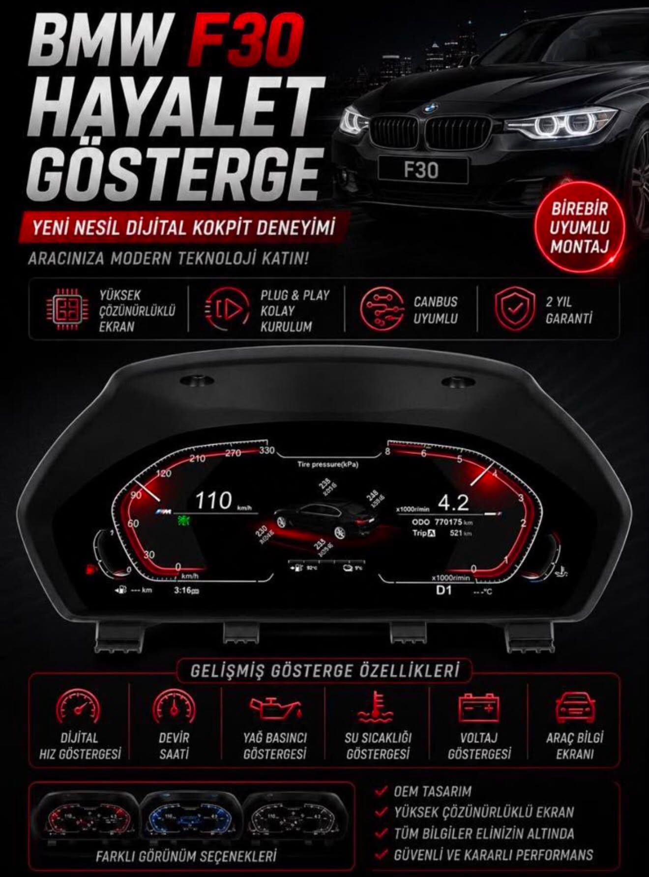 Bmw F30 Hayalet Gösterge