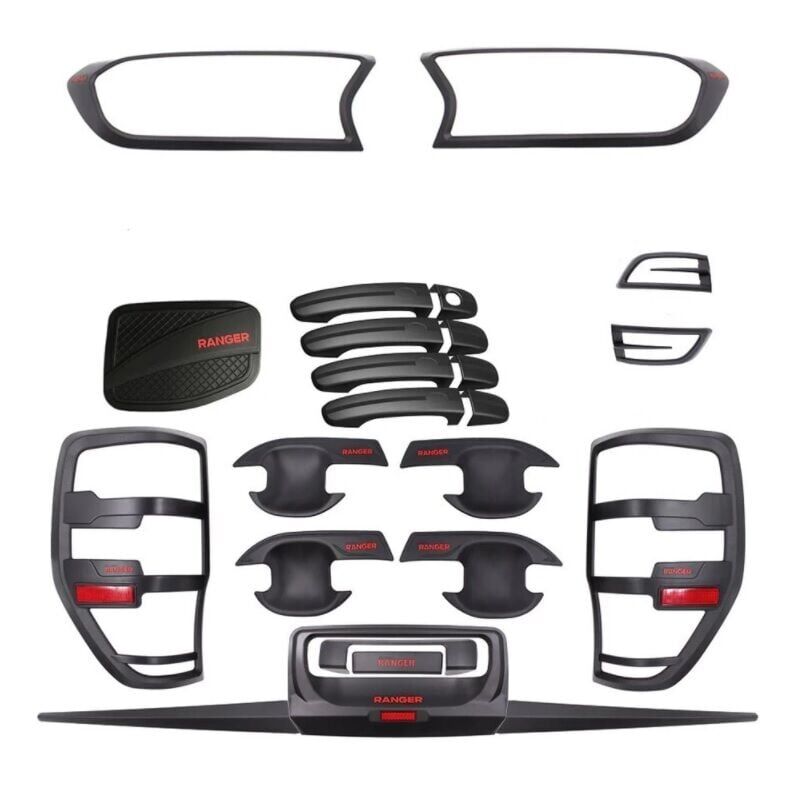 Ford Ranger  Uyumlu Yedek Parça  T7 2015-2017 Siyah 24 Parça Kaplama Seti