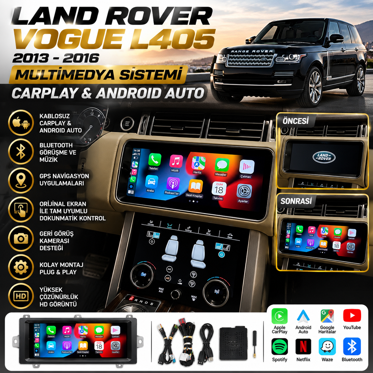 Land Rover Vogue Multimedya  2013-2016 Carplay And.Auto