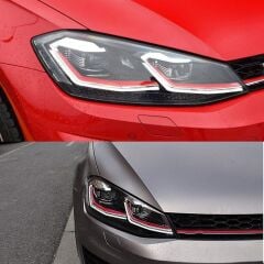 Volkswagen Golf 6 2008-2013 Uyumlu 7.5 Style Kırmızı Şeritli Led Far Seti LAM-T102