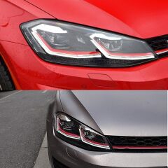 Volkswagen Golf 6 2008-2013 Uyumlu 7.5 Style Kırmızı Şeritli Led Far Seti LAM-T102