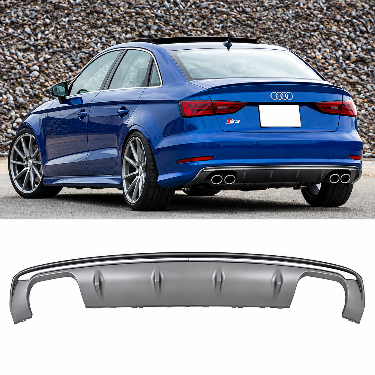 Audi A3 2012-2016 S3 Uyumlu Difüzör Sedan