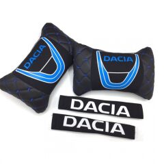 Dacia Uyumlu Logolu Boyun Yastığı ve Emniyet Kemer Kılıfı Siyah
