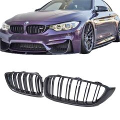Bmw F32-F33 2013-2019 Uyumlu M4 Çift Çizgi Böbrek Panjur Piano Black