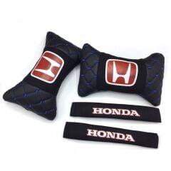 Honda Logolu Uyumlu Boyun Yastığı ve Emniyet Kemer Kılıfı Siyah