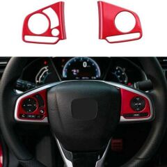 Honda Civic Fc5 Uyumlu 2016-2020 Direksyon Kaplaması 2 Parça Kırmızı