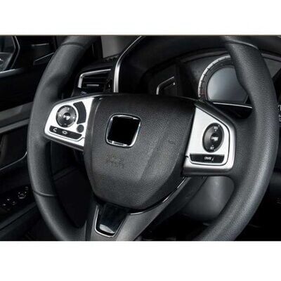 Honda Civic Fc5 Uyumlu Yedek Parça 2016-2020 Direksyon Kaplaması 2 Parça Silver