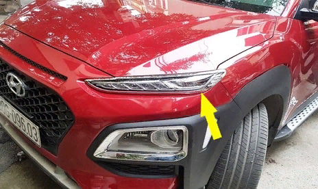 Hyundai Kona Ön Gündüz Ledi Çerçeve - Krom