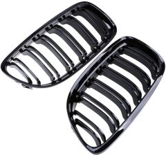 Bmw E90 2008-2011 Uyumlu Çift Çizgi Böbrek - Piano Siyah