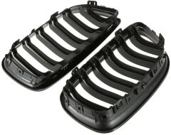 Bmw E90 2008-2011 Uyumlu Yedek Parça Çift Çizgi Böbrek - Piano Siyah