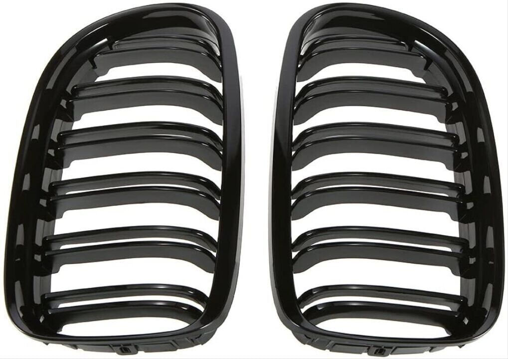 Bmw E90 2005-2007 Uyumlu Yedek Parça M3 Çift Çizgi Böbrek - Piano Siyah