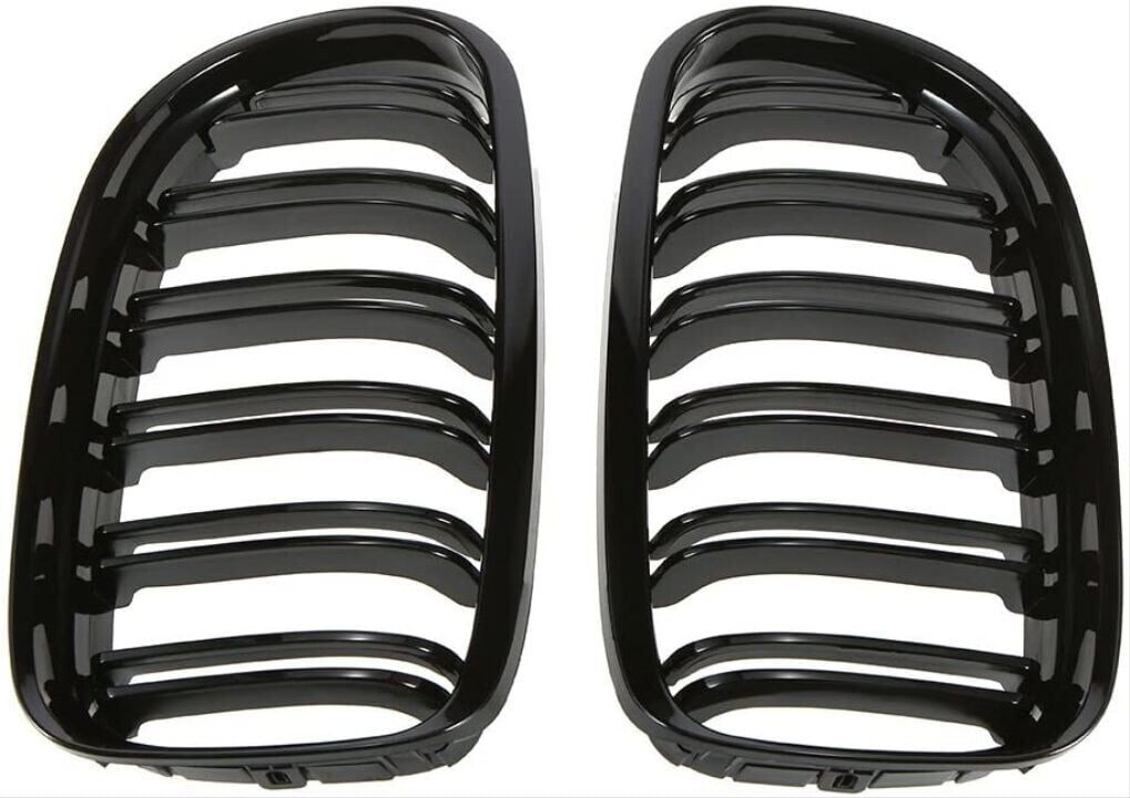 Bmw E90 2005-2007 Uyumlu M3 Çift Çizgi Böbrek - Piano Siyah