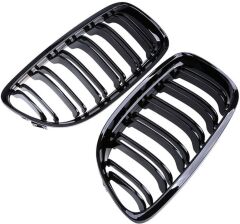 Bmw E90 2005-2007 Uyumlu M3 Çift Çizgi Böbrek - Piano Siyah