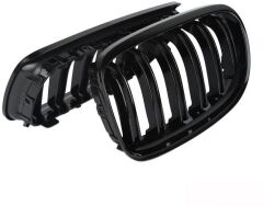 Bmw E90 2005-2007 Uyumlu M3 Çift Çizgi Böbrek - Piano Siyah