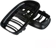 Bmw E90 2005-2007 Uyumlu M3 Çift Çizgi Böbrek - Piano Siyah