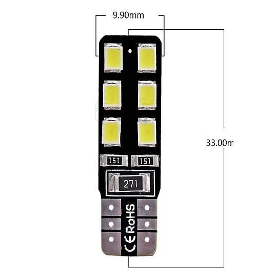 T10 Led Ampul 12 Çipli Beyaz 12 Volt