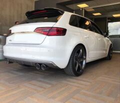 Audi A3 Hb 2014-2018  Uyumlu Cam Üstü Spoiler Piano Black