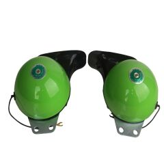 12V Elektrikli Çift Tonlu Yüksek Sesli Salyangoz Boynuz Korna Yeşil